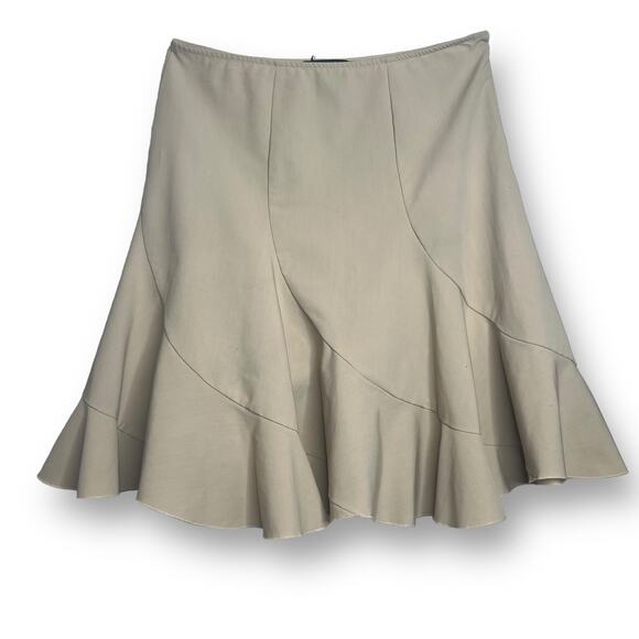 Rampage Size Small Classic Khaki Flared Trumpet Career Skirt Retro Bias Cut - Picture 1 of 8